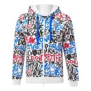  BLUZA HYDROGEN GRAFFITI FULL ZIP HOODIE MEN WHITE