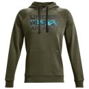  BLUZA UNDER ARMOUR RIVAL FLC SIGNATURE HOODIE MEN KHAKI