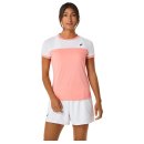 KOSZULKA ASICS COURT SS TOP WOMEN GUAVA/WHITE