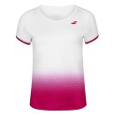  KOSZULKA BABOLAT COMPETE CAP SLEEVE TOP GIRL WHITE/RED