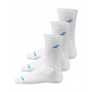  SKARPETY BABOLAT 3 PAIRS PACK SOCKS JUNIOR WH/BL