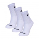 SKARPETY BABOLAT CREW SOCKS 3 PACK WHITE