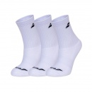  SKARPETY BABOLAT JUNIOR CREW SOCKS WHITE 3 PARY