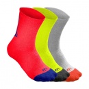 SKARPETY WILSON YOUTH CREW SOCKS RED/YELLOW/GREY 3 PARY
